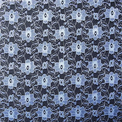 Кружевное полотно гипюр 10102, шир.150см, цвет голубой/blue - купить в Прокопьевске. Цена 186.20 руб.