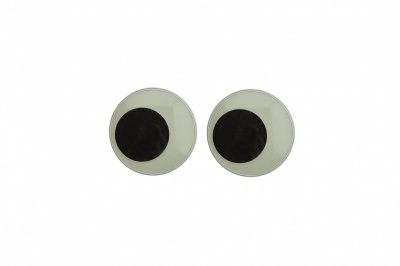 Глазки для игрушек, круглые, с ресничками, 10 мм/упак.50+/-2 шт, цв. -черно-белые - купить в Прокопьевске. Цена: 21.24 руб.