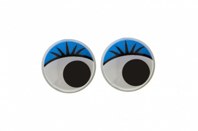 Глазки для игрушек, круглые, с бегающими зрачками, 12 мм/упак.50+/-2 шт, цв. -синий - купить в Прокопьевске. Цена: 95.04 руб.