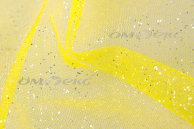 Сетка Глиттер, 40 гр/м2, шир.160см, цвет жёлтый - купить в Прокопьевске. Цена 163.01 руб.