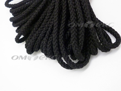 Шнур В-035 4 мм круп.плетение 100 м черный - купить в Прокопьевске. Цена: 156.40 руб.