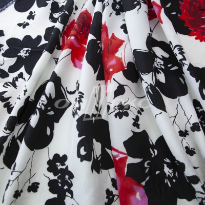 Плательная ткань "Фламенко" 22.1, 80 гр/м2, шир.150 см, принт растительный - купить в Прокопьевске. Цена 239.03 руб.