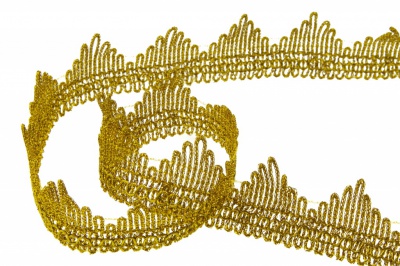 Тесьма металлизированная 8204, шир. 40 мм/уп. 13,7+/-1 м, цвет золото - купить в Прокопьевске. Цена: 420.42 руб.
