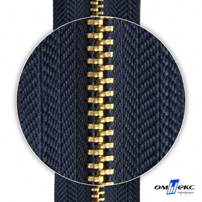 Молнии джинсовые металл т-4, 18 см латунь (YG), цв.- джинсовый синий (560) - купить в Прокопьевске. Цена: 21.57 руб.