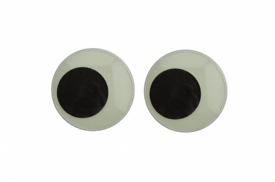 Глазки для игрушек, круглые, с бегающими зрачками, 40 мм/упак.20+/-2 шт, цв. -черно-белые - купить в Прокопьевске. Цена: 158.73 руб.