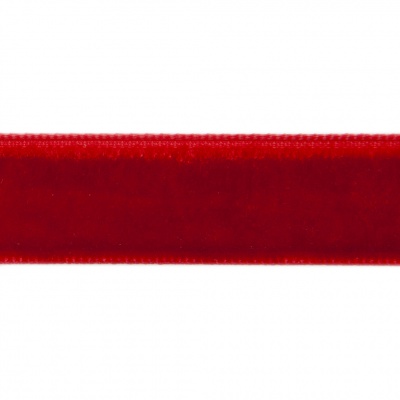 Лента бархатная нейлон, шир.12 мм, (упак. 45,7м), цв.45-красный - купить в Прокопьевске. Цена: 392 руб.