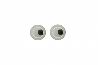 Глазки для игрушек, круглые, с бегающими зрачками, 3 мм/упак.100+/-5 шт, цв. -черно-белые - купить в Прокопьевске. Цена: 25.40 руб.
