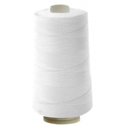 Швейные нитки (армированные) 28S/2, нам. 2 500 м, цвет белый - купить в Прокопьевске. Цена: 148.95 руб.