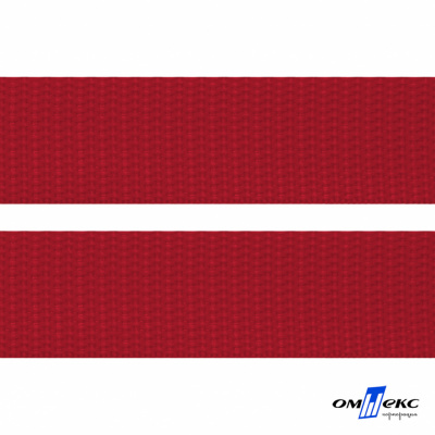 Красный- цв.171 -Текстильная лента-стропа 550 гр/м2 ,100% пэ шир.20 мм (боб.50+/-1 м) - купить в Прокопьевске. Цена: 318.85 руб.