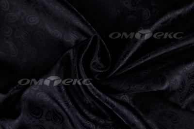 Ткань подкладочная жаккард Р14098, чёрный, 85 г/м2, шир. 150 см, 230T - купить в Прокопьевске. Цена 166.45 руб.