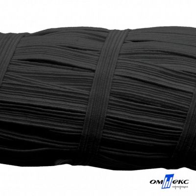 Резиновые нити с текстильным покрытием, шир. 6 мм (55 м/уп), цв.-черный - купить в Прокопьевске. Цена: 210.75 руб.