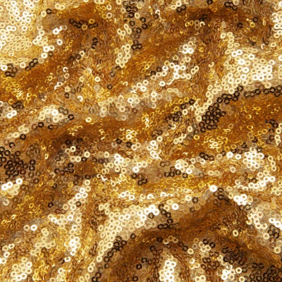 Сетка с пайетками №3, 188 гр/м2, шир.140см, цвет золотой - купить в Прокопьевске. Цена 454.12 руб.