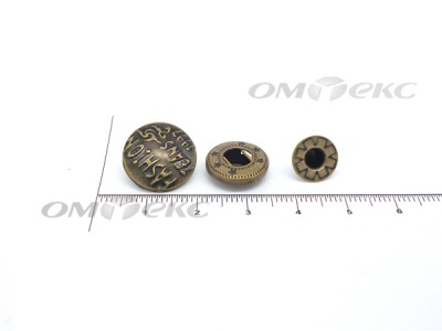 Кнопки металл 15 мм альфа антик с рис.№3  - купить в Прокопьевске. Цена: 2.90 руб.