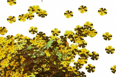 Пайетки "ОмТекс" россыпью,DOUBLE SIDED GOLD,цветок 14 мм/упак.50 гр, цв. 0460-золото - купить в Прокопьевске. Цена: 80.93 руб.