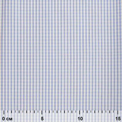 Ткань сорочечная Клетка Виши, 115 г/м2, 58% пэ,42% хл, шир.150 см, цв.2-голубой, (арт.111) - купить в Прокопьевске. Цена 306.69 руб.