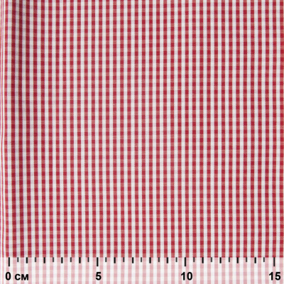 Ткань сорочечная Клетка Виши, 115 г/м2, 58% пэ,42% хл, шир.150 см, цв.5-красный, (арт.111) - купить в Прокопьевске. Цена 306.69 руб.