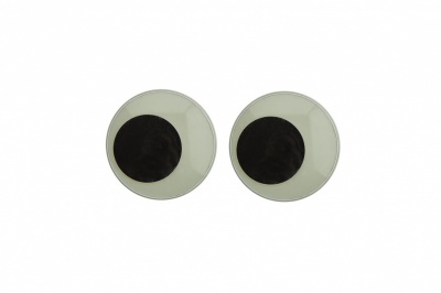 Глазки для игрушек, круглые, с бегающими зрачками, 18 мм/упак.20+/-2 шт, цв. -черно-белые - купить в Прокопьевске. Цена: 25.40 руб.