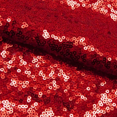 Сетка с пайетками №8, 188 гр/м2, шир.140см, цвет красный - купить в Прокопьевске. Цена 433.60 руб.