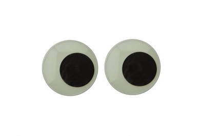 Глазки для игрушек, круглые, с бегающими зрачками, 24 мм/упак.50+/-2 шт, цв. -черно-белые - купить в Прокопьевске. Цена: 60.32 руб.
