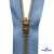 Молнии джинсовые металл т-5, 18 см латунь (YG), цв.-деним (231) - купить в Прокопьевске. Цена: 22.80 руб.