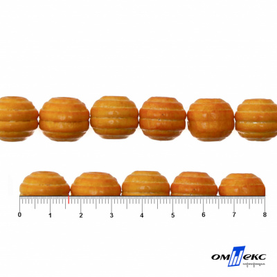 0309-Бусины деревянные "ОмТекс", 16 мм, упак.50+/-3шт, цв.003-оранжевый - купить в Прокопьевске. Цена: 62.22 руб.