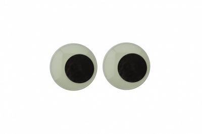 Глазки для игрушек, круглые, с бегающими зрачками, 15 мм/упак.50+/-2 шт, цв. -черно-белые - купить в Прокопьевске. Цена: 46.92 руб.