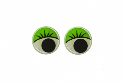 Глазки для игрушек, круглые, с бегающими зрачками, 8 мм/упак.50+/-2 шт, цв. -зеленый - купить в Прокопьевске. Цена: 59.66 руб.
