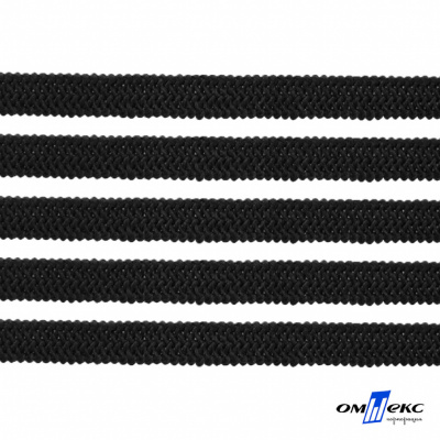 Лента эластичная вязанная (резинка) 4 мм (200+/-1 м) 400 гр/м2 черная бобина "ОМТЕКС" - купить в Прокопьевске. Цена: 1.78 руб.