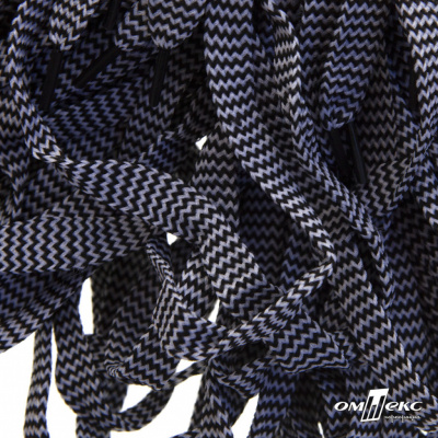 Шнурки #107-07, плоские 130 см, двухцветные цв.серый/чёрный - купить в Прокопьевске. Цена: 23.03 руб.