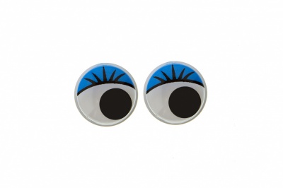 Глазки для игрушек, круглые, с бегающими зрачками, 8 мм/упак.50+/-2 шт, цв. -синий - купить в Прокопьевске. Цена: 59.05 руб.