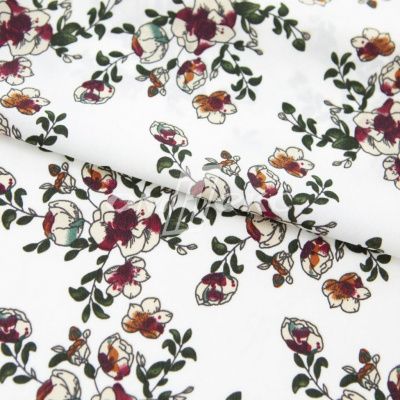 Плательная ткань "Фламенко" 23.1, 80 гр/м2, шир.150 см, принт растительный - купить в Прокопьевске. Цена 264.56 руб.