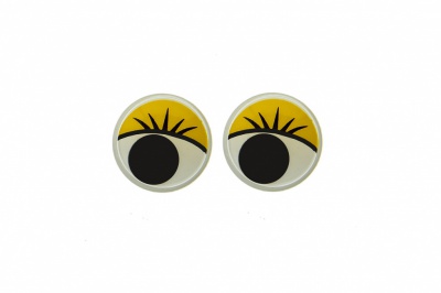 Глазки для игрушек, круглые, с бегающими зрачками, 8 мм/упак.50+/-2 шт, цв. -желтый - купить в Прокопьевске. Цена: 59.05 руб.