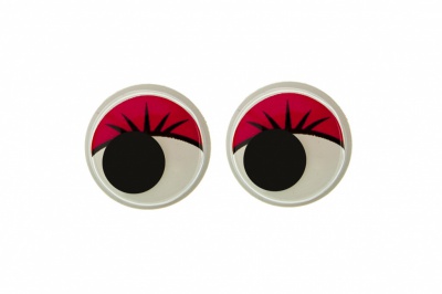 Глазки для игрушек, круглые, с бегающими зрачками, 12 мм/упак.50+/-2 шт, цв. -красный - купить в Прокопьевске. Цена: 95.04 руб.