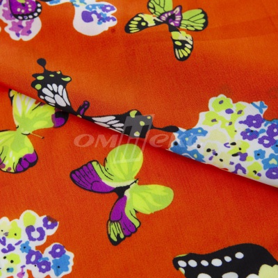 Плательная ткань "Софи" 7.1, 75 гр/м2, шир.150 см, принт бабочки - купить в Прокопьевске. Цена 241.49 руб.